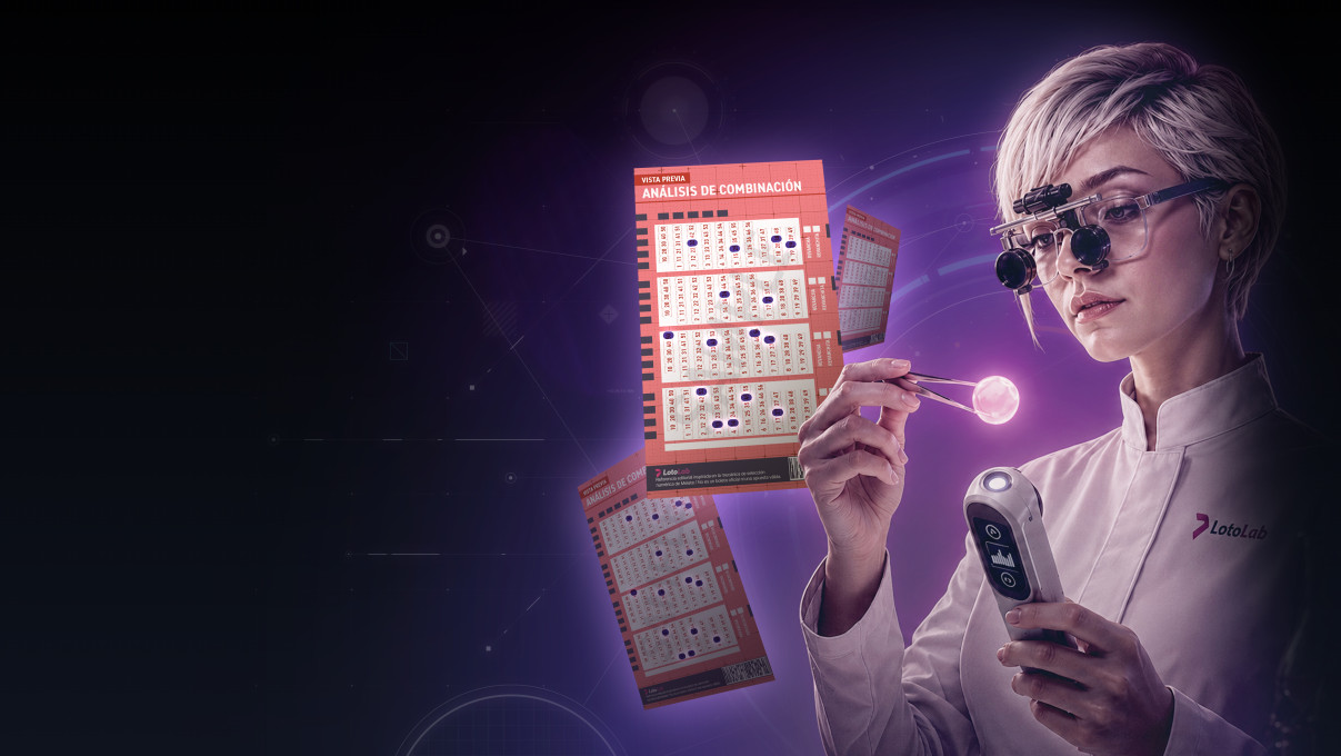 Scientist analysing a lottery ticket with precision magnifying glasses